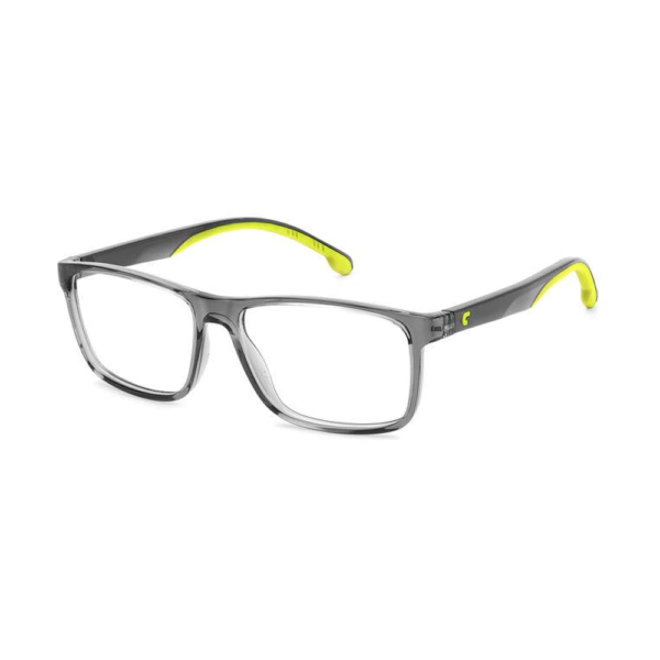 Carrera 2046T Glasses in a grey frame with yellow accents on the arms