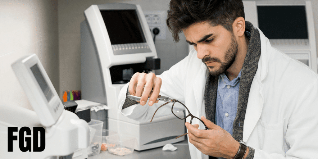 Glasses being made in a lab